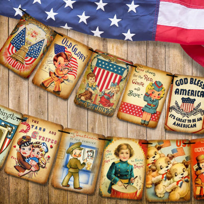 4Th Of July Banner Vintage Style For Independence Day Patriotc Decorations