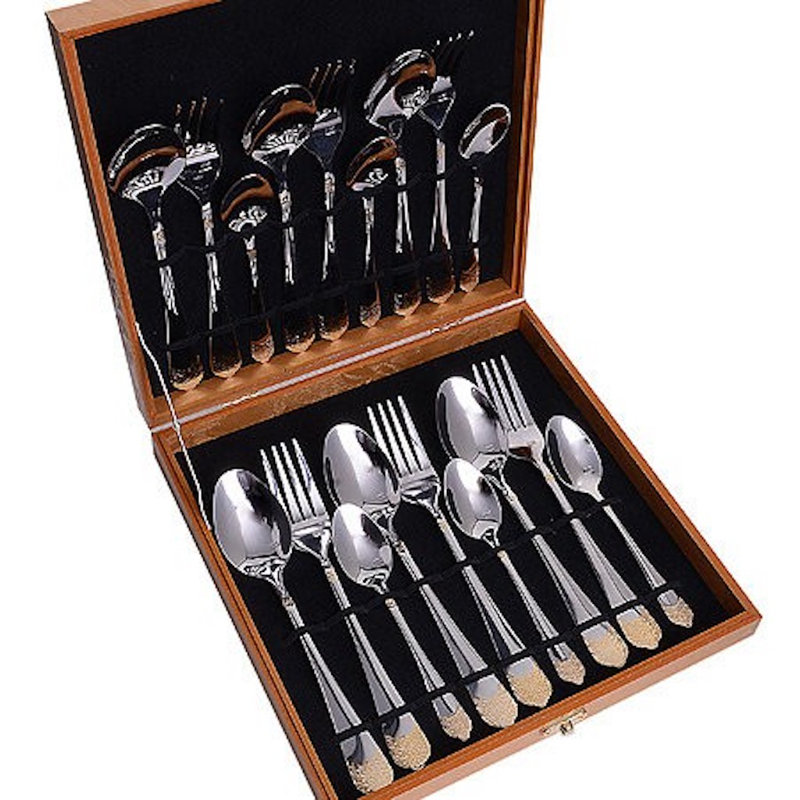 Ensemble de 18 couverts Elmae en acier inoxydable