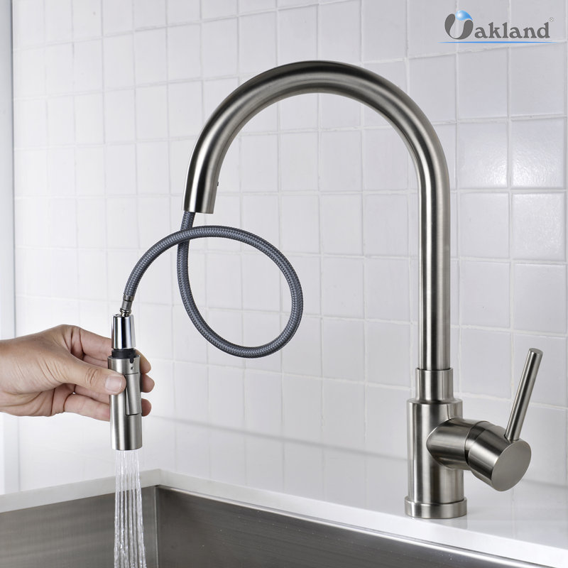 OAKLAND Pull Down Kitchen Faucet, Brushed