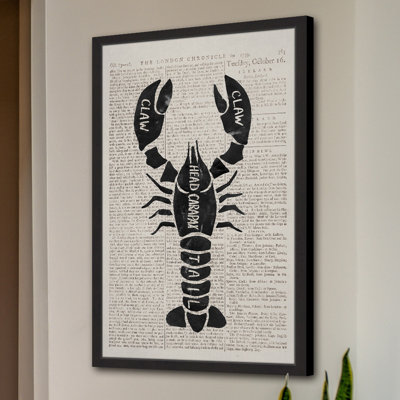 « homard contour », reproduction d’art encadrée