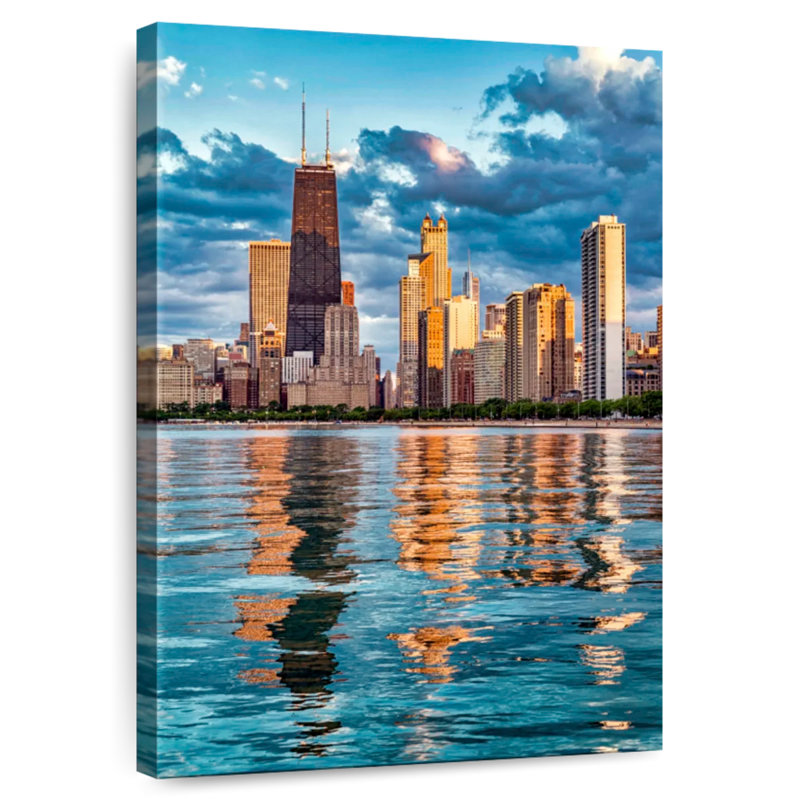 Horizon de la baie de Chicago, H 48 po x l 32 po