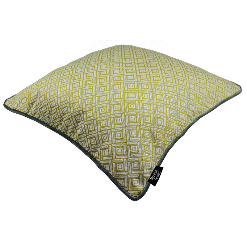 Hudepohl Geometric Square Cushion Cover, 60 x 60cm, Ochre