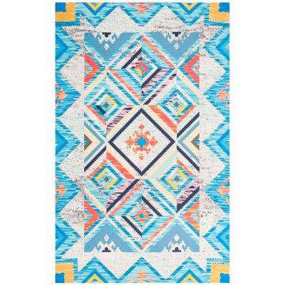 Tapis géométrique tissé à la main Sonakshi