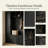 60" Farmhouse Hall Tree with Bench, Large Mudroom Storage Cabinet with 5 Hooks, Adjustable Shelves & Hidden Shoe Storage-129422770
