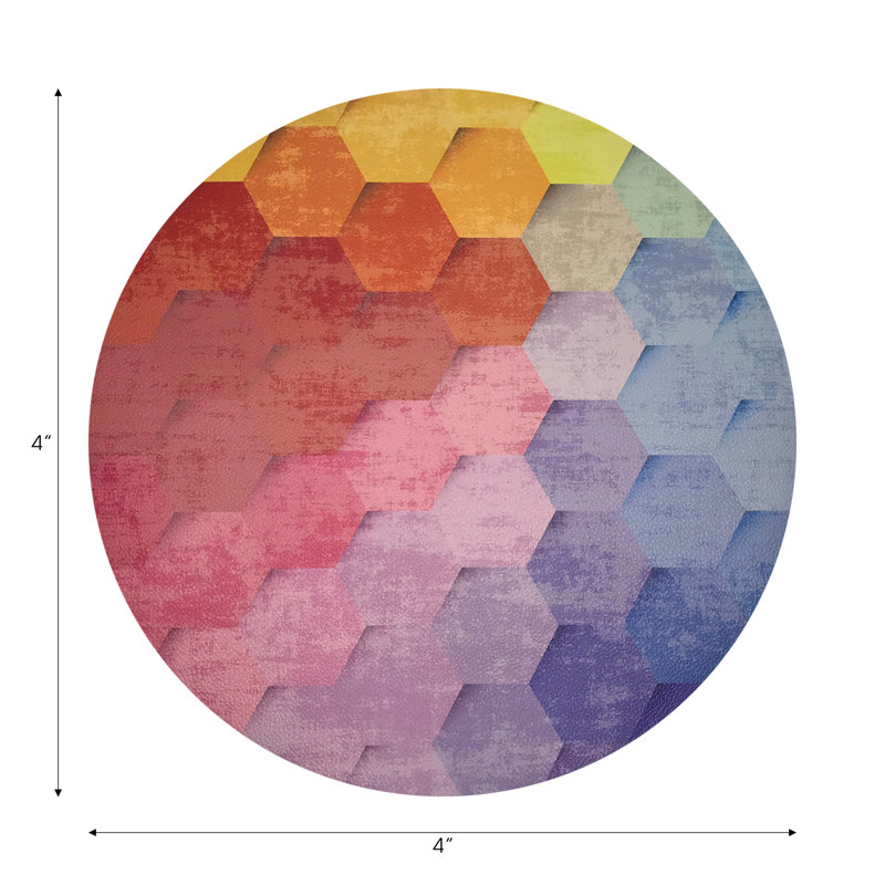 Sous-verres ronds Hex, Rouge / orange / bleu