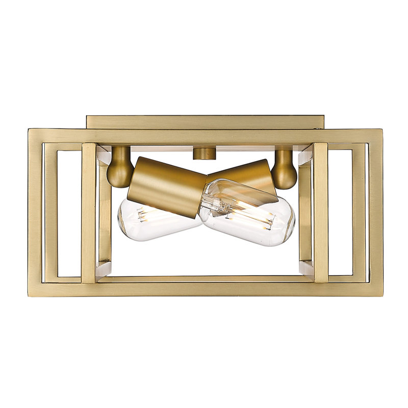 Plafonnier encastré 2 lumières Isiah , Bronze champagne brossé, Bronze champagne brossé