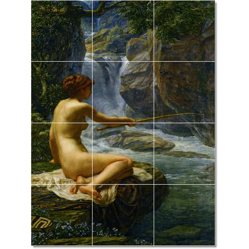 Carreau de céramique décorative 36 po x 48 po 12 po x 12 po, Edward Poynter Nude W22916