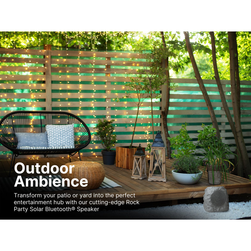 Waterproof Outdoor Rock Party Solar Bluetooth Speaker for Garden Accent