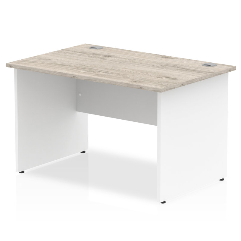 Impulse 120cm W Rectangle Desk Shell, 73cm H x 120cm W x 80cm D, Grey/White