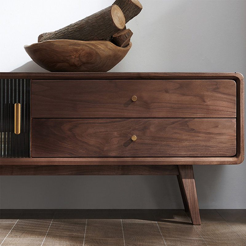 Meuble télé en bois massif de luxe clair