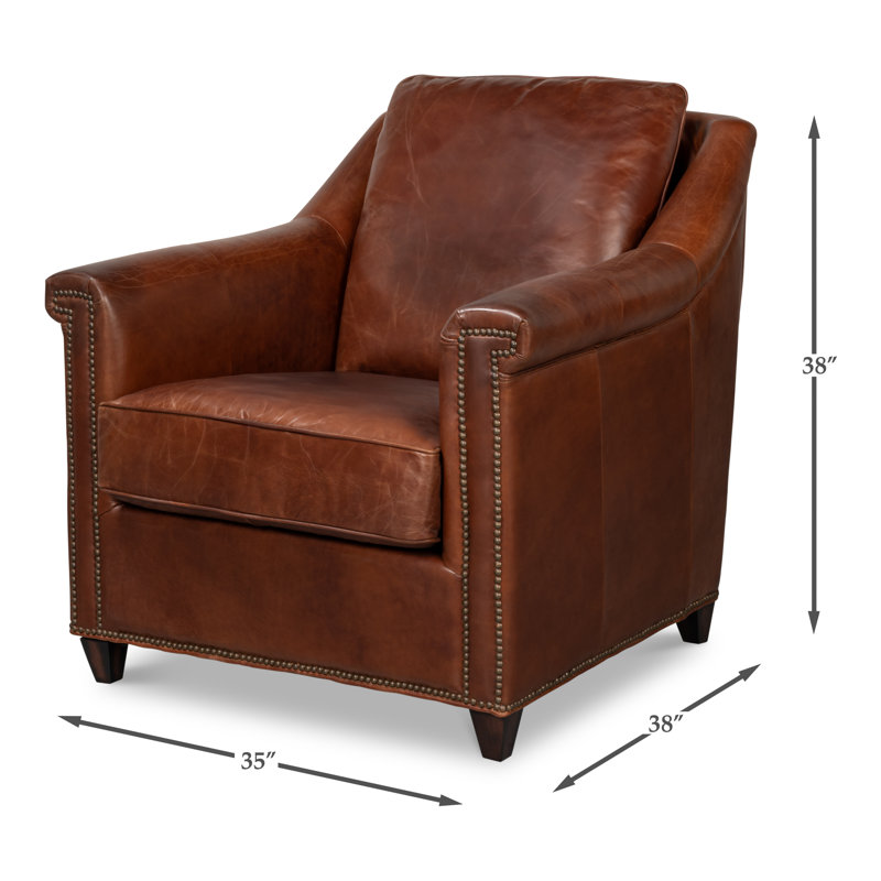 Vandike Club Chair, Newark Brown Leather