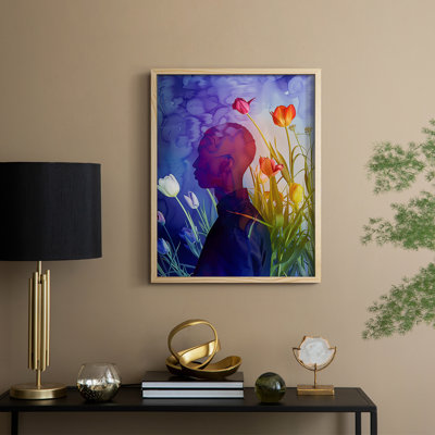 Reproduction encadrée FLORAL Series DCCDX III - bois massif