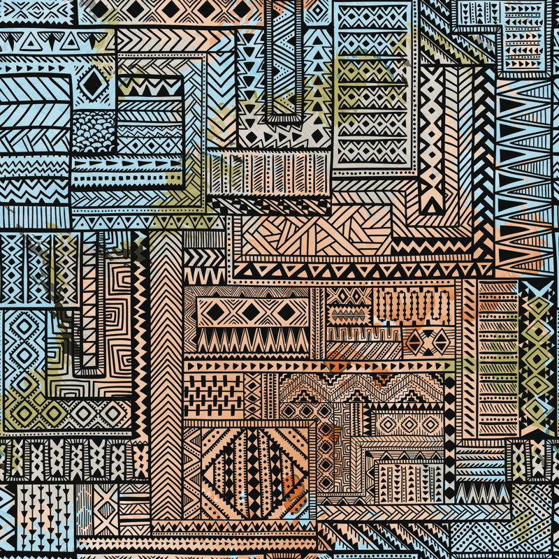 Patchwork Pattern - Wrapped Canvas Print, 51cm H x 51cm W x 3.8cm D