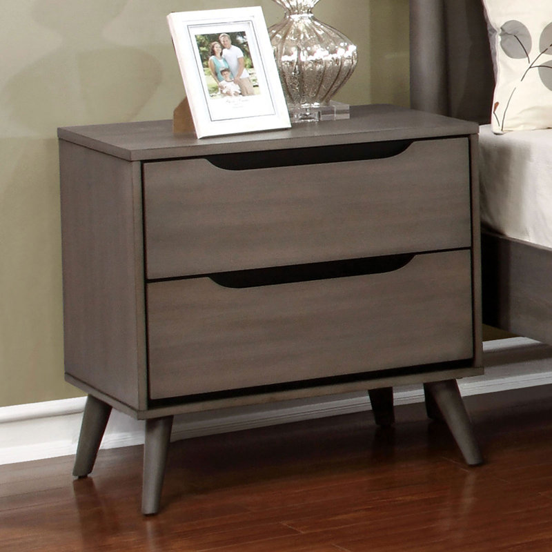 Table de chevet Mid-Century moderne 1pc, Gris