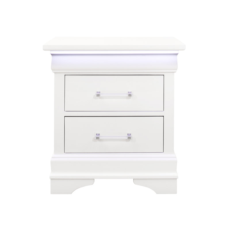 Table de chevet avec DEL, Blanc