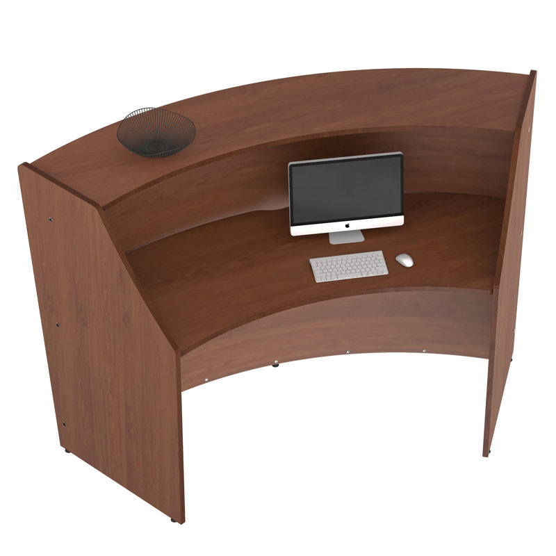 Natalino Rectangle Synthetic Laminate Reception Desk, Cherry