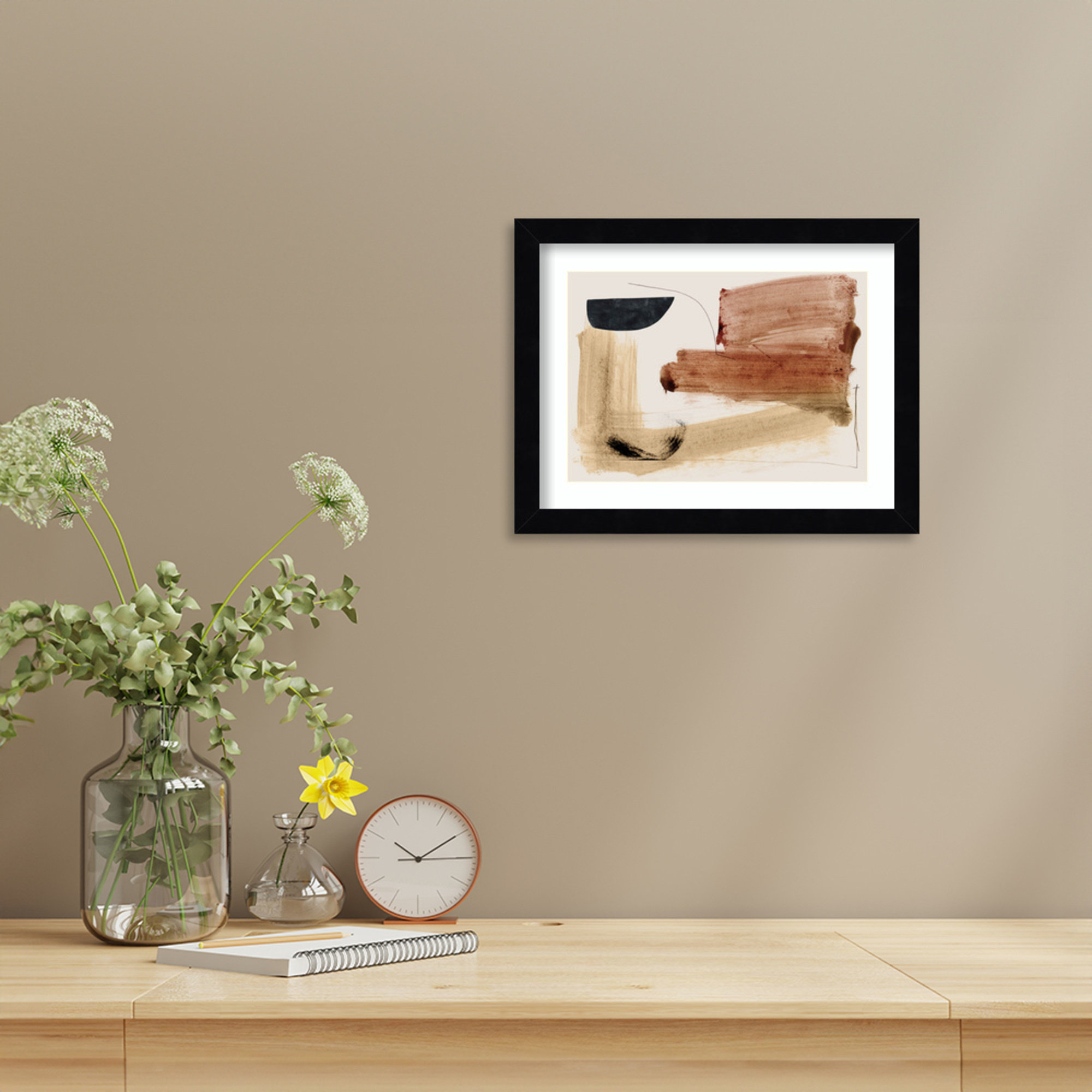 Cooking by Dan Hobday Wood Framed Wall Art Print, 10" H x 13" W, Black