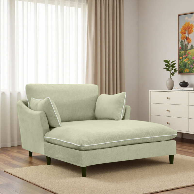 Chaise longue moderne avec coussins, Green