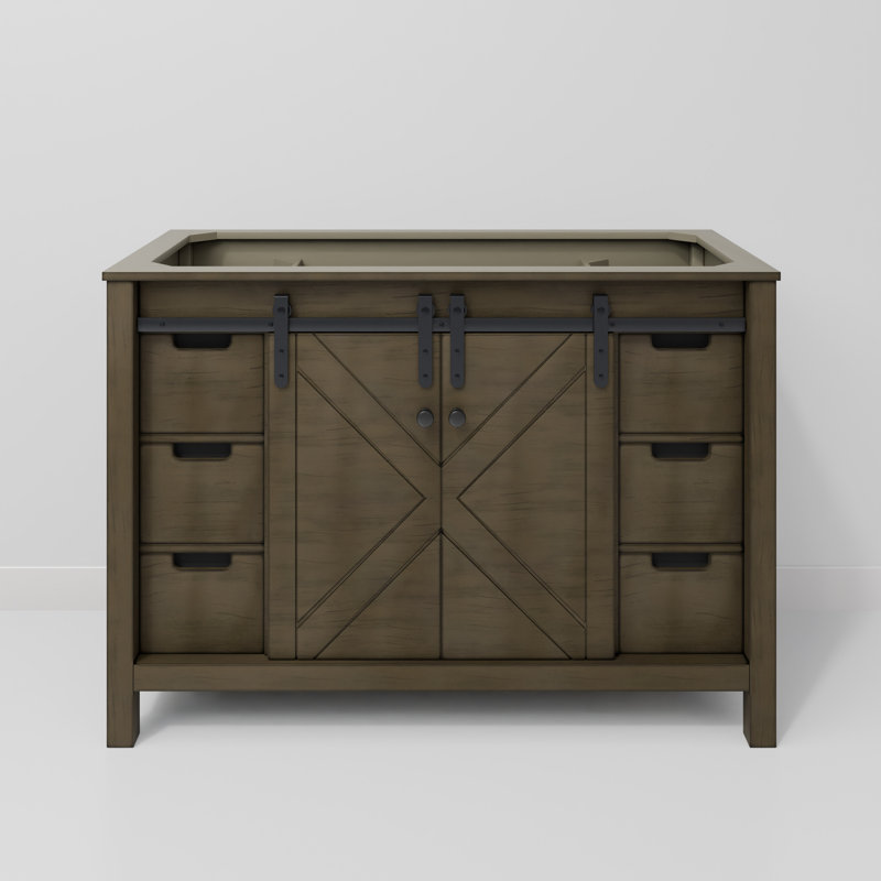 Meuble-lavabo simple l 48 po x P 22 po Marsyas, Brun rustique