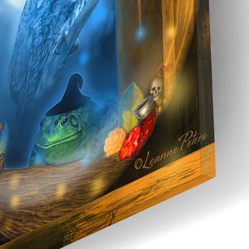 Art mural en verre épique «Spooky Halloween Plates» par Art and a Little Magic, H 24 po x l 16 po x P 0,2 po