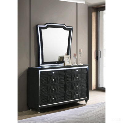 Mika 8-drawer LED Dresser with Mirror