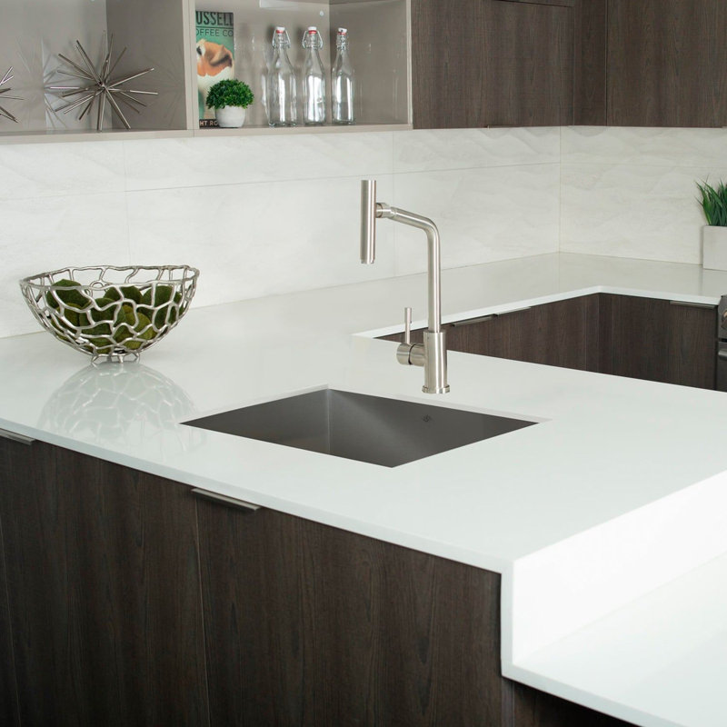 DAX Handmade Single Bowl Undermount Kitchen Sink - 23" x 18" - 16G - Stainless Steel, Accessories Included