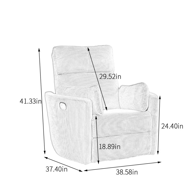 Sydell Upholstered Swivel Recliner, Pink