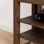 Tabouret réglable en hauteur confortable, bois d'hévéa brun, cuir, espace de rangement et banc pratique, hauteur réglable, trois couches de ventilation