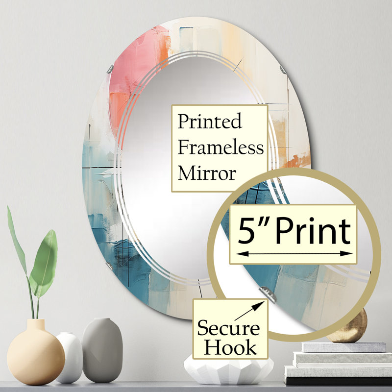 Lemland - Miroir mural moderne ovale, 30 po x 20 po
