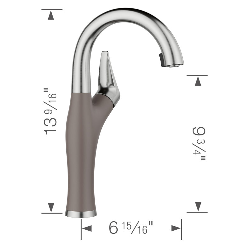 Artona Pull-Down Dual-Spray Bar Faucet, 1.5 GPM, Volcano Grey