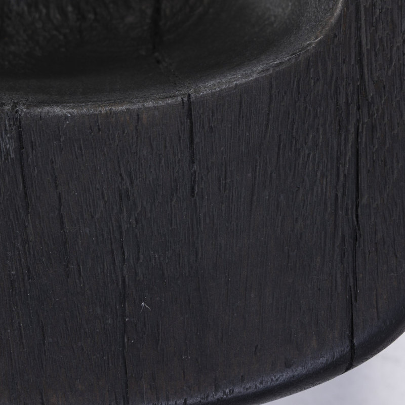 Silla Solid Wood Decorative Bowl, Distressed Black Sal