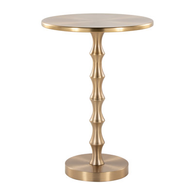 Table d'appoint ronde en métal 19 po avec base géométrique