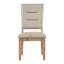 Magnifique ensemble de chaises de salle à manger en bois clair avec finition en chêne clair et siège rembourré beige