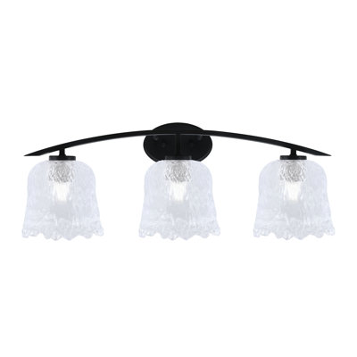 Kurve 2 Light Bath Bar Shown In Graphite Finish With 4.5" W x 6.5" H Blue Gradient Glass