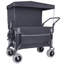 Chariot pliant multifonctionnel à poussoir avec poignée rotative et auvent, pneus de plage de 9 po x 4 po pour le camping et la plage, capacité de charge de 480 lb, grande capacité de 300 L pour le transport, l'épicerie et l'utilisation à l'extérieur