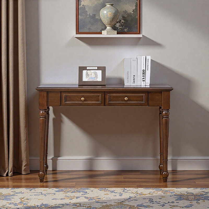 Bureau de 13,77 pouces de profondeur American-style, H 29,92 po x l 39,37 po x P 13,77 po, Marron foncé