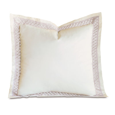 Taie décorative Aster par De Medici Juliet dentelle ivoire / fauve incrusté