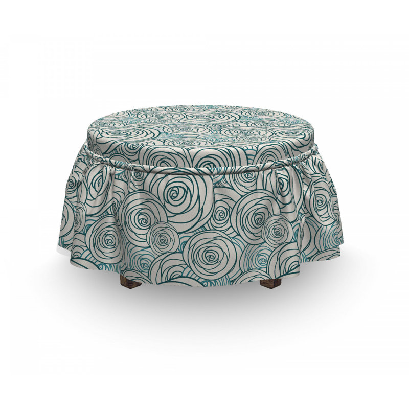 Housse pour repose-pieds doodle contours of fleurs