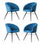 Goddard 4 Person Dining set - a Rectangular Extendable Dining Table with Metal Legs and a Set of 4 Quilted Velvet Dining Chairs for Dining Room - Modern Dining Table Set-1092275635-1092275632