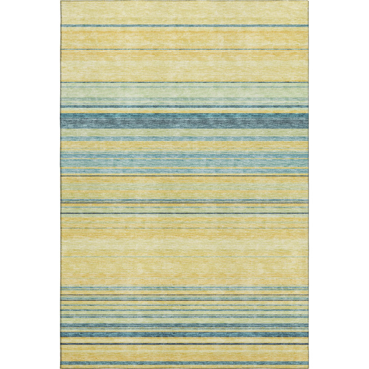 Premium Machine Washable Prisco Yellow Rug