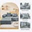 Canapé convertible modulable 4 places de style américain, gris, assise mi-ferme, mousse 100 % neuve, housse en velours côtelé brossé, ne rétrécit pas et ne tache pas la peau