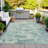 Machine Washable Indoor/Outdoor Xhevrie Teal Rug-112027281