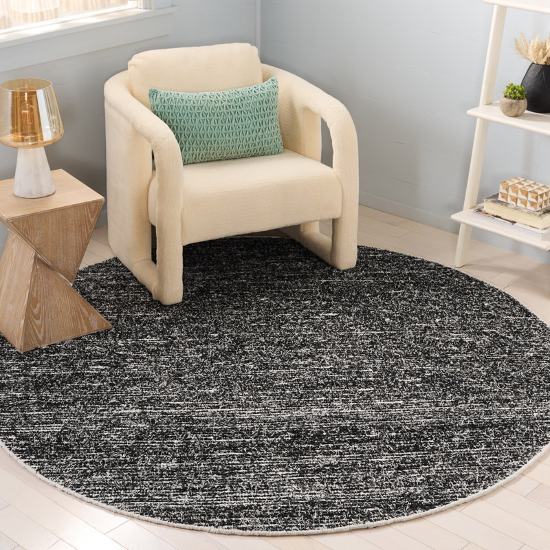 Cape Cod 154 Hand Woven Performance No Pattern Rug, Round 6'