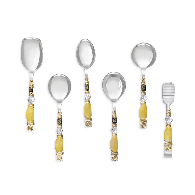 Ensemble de 6 cuillères à servir Cascade, Yellow