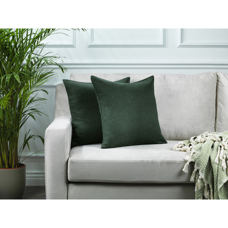 Housses de coussin rectangulaires en lin uni, Vert canard
