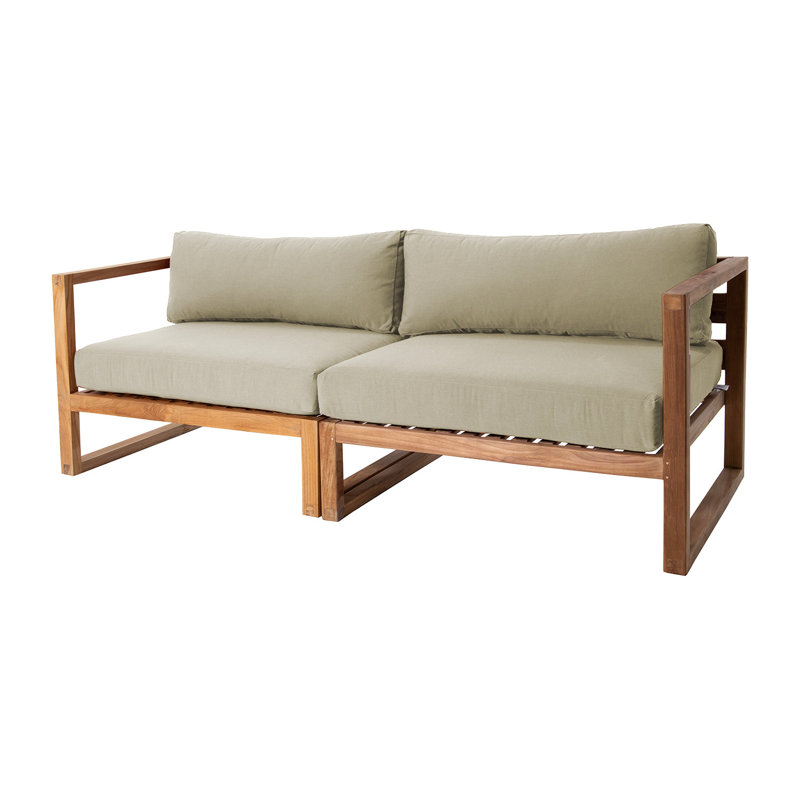 Jalyric 84'' Teak Outdoor Sofa, Antique Beige