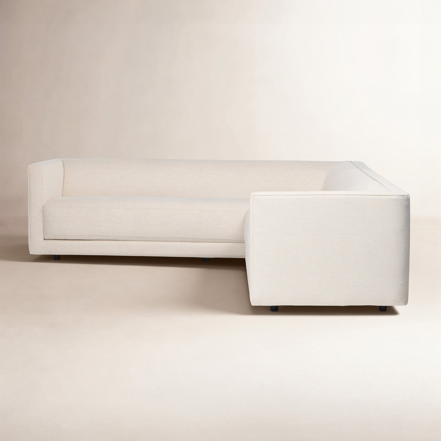 Fitch Upholstered L-Sectional, Left Hand Facing, Nomad Snow Crypton Performance Chenille