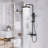 Round Rainfall Shower System, 10" Head, 3-Function Handheld, Matte Black, High Pressure, Anti-Limescale-125033880