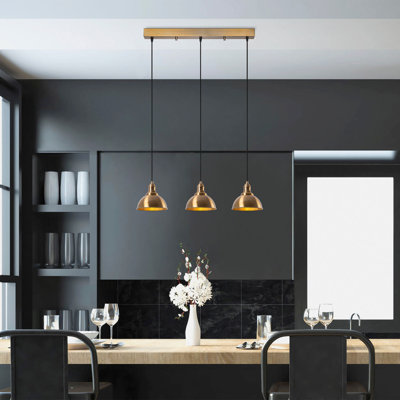 Luminaire suspendu en forme de dôme à 3 lumières pour îlot de cuisine