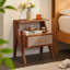 Mina Solid Wood & Rattan Bedside Cabinet-458213995